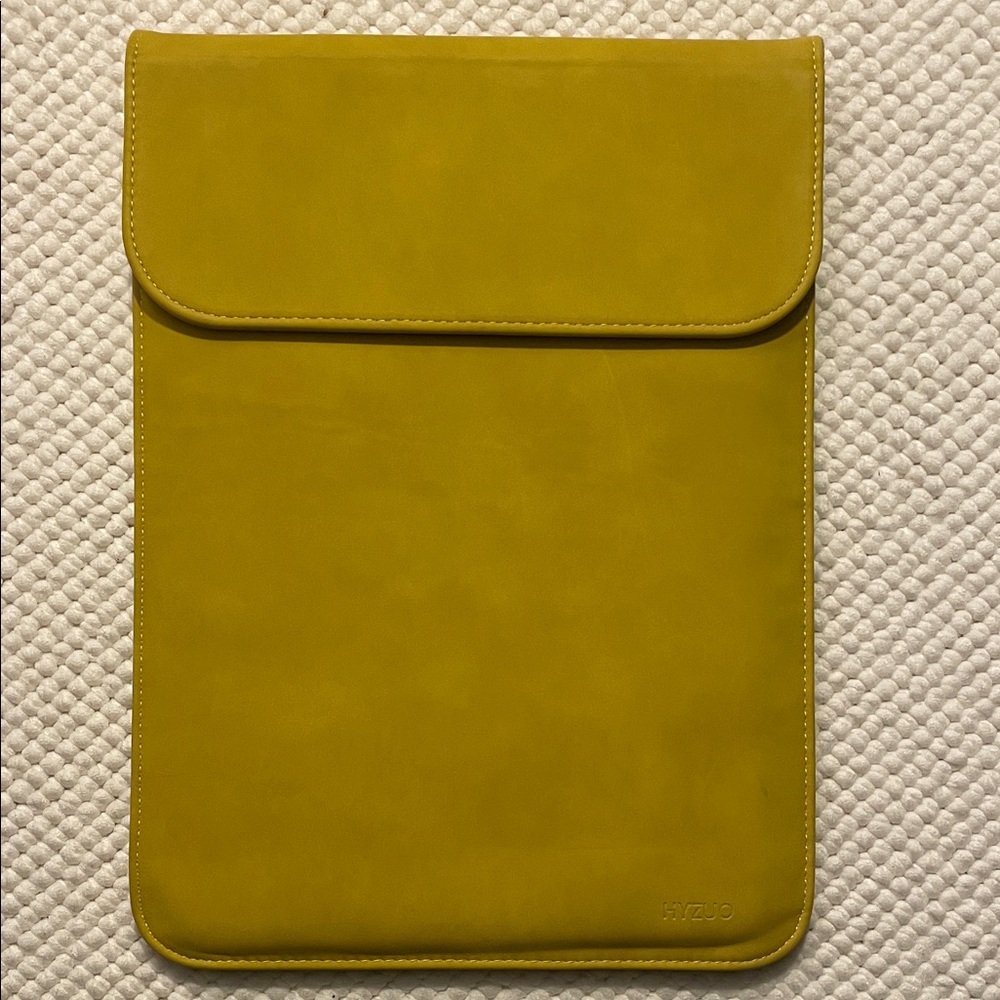 HYZUO Olive Yellow Faux Suede Laptop Sleeve